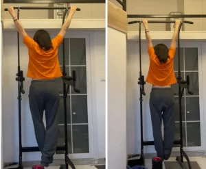 Perform dead hang exercise at home